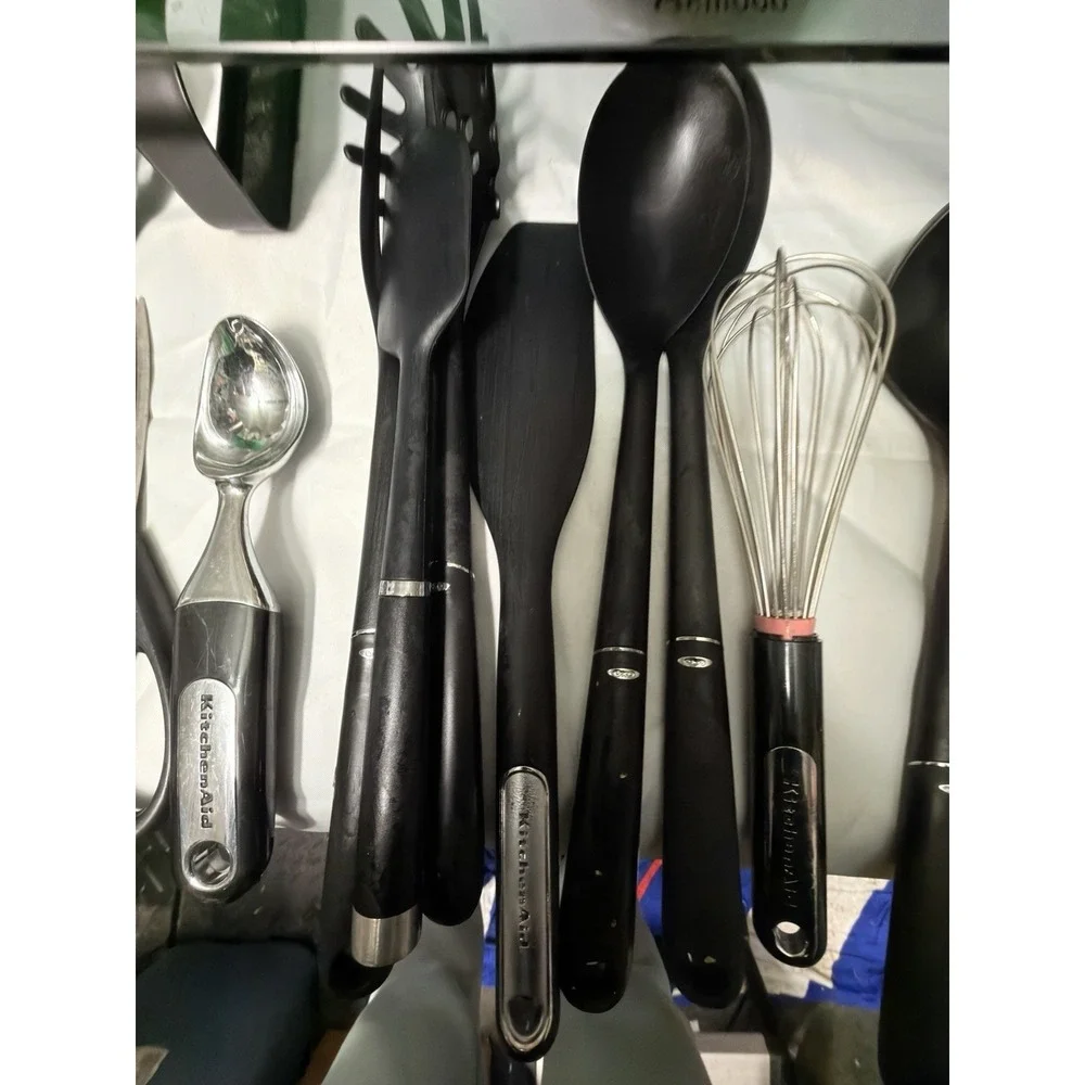Mixed Brand Kitchen Utensil Set w/ Holder – Silicone Tools,‎ Whisk, Shears